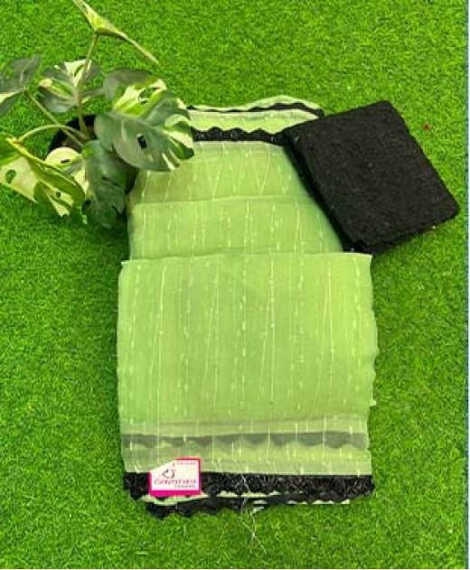 Jute organza saree 